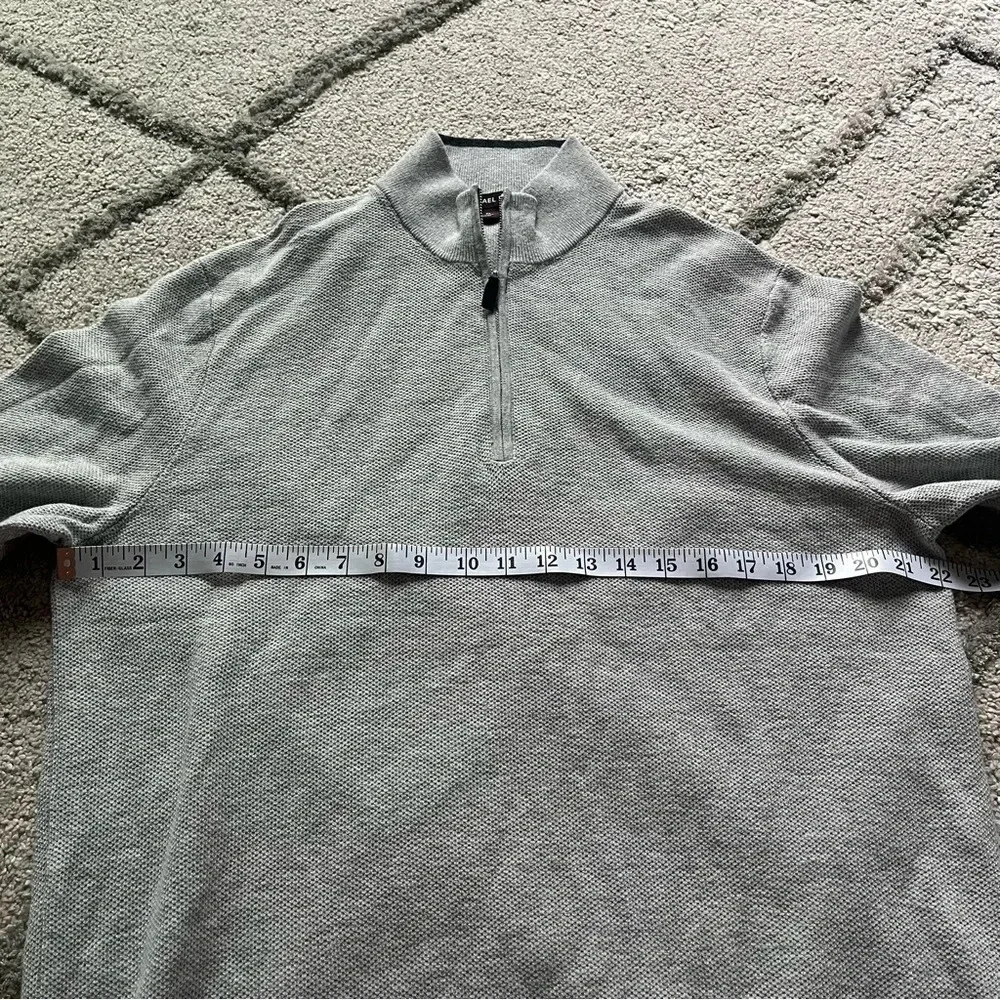 Michael Kors sweater jacket quarter zip gray XL